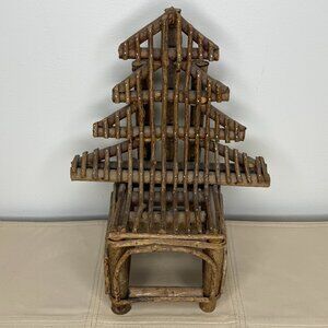 Twig Furniture Doll Chair Folk Art Rustic Decor Handmade Bent Wood 12.5 in Tall